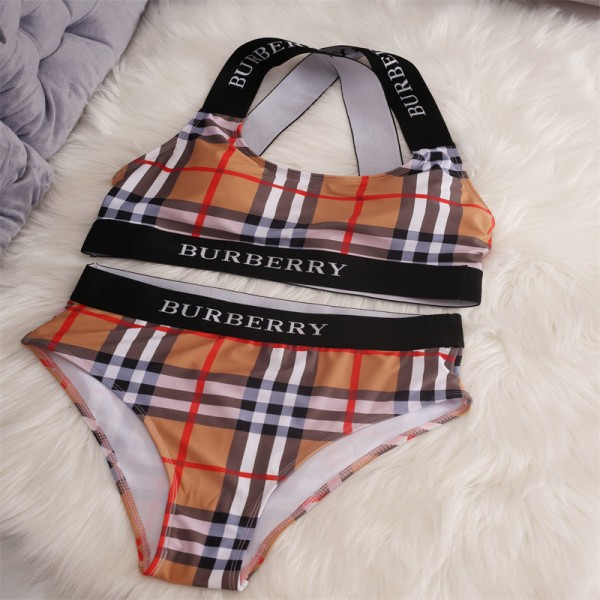 BURBERRY ブランド 水着 バーバリー レディース ビキニ 水着 大人セクシー ホルターネック スポーツスタイル レディース バックレス 2点セット 欧米風　