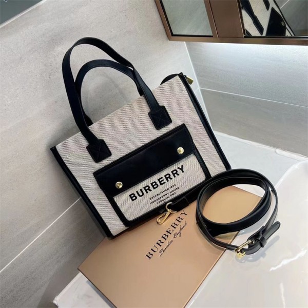 ブランド バーバリー トートバッグ レディース BURBERRY キャンバスバッグ 大容量 2way 肩掛けバッグ 手提げハンド バッグ 高品質 キャンバストート 通勤通学 旅行カバン カジュアル 男女兼用 耐久性