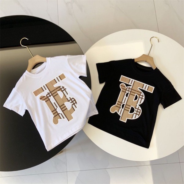 バーバリー Burberry ブランド 子供服 ｔシャツ 黒白 カジュアル 人気 ファション