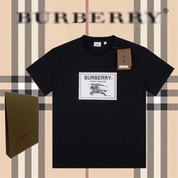 バーバリー 男女兼用 Tシャツ メンズ 半袖 BURBERRY 上着Tシャツ 春服 夏服 服 トップス ゆったり ビッグシルエット グラフィック クルーネック プリント ギフト プレゼント ストリート 春 夏 秋 冬 メンズ
