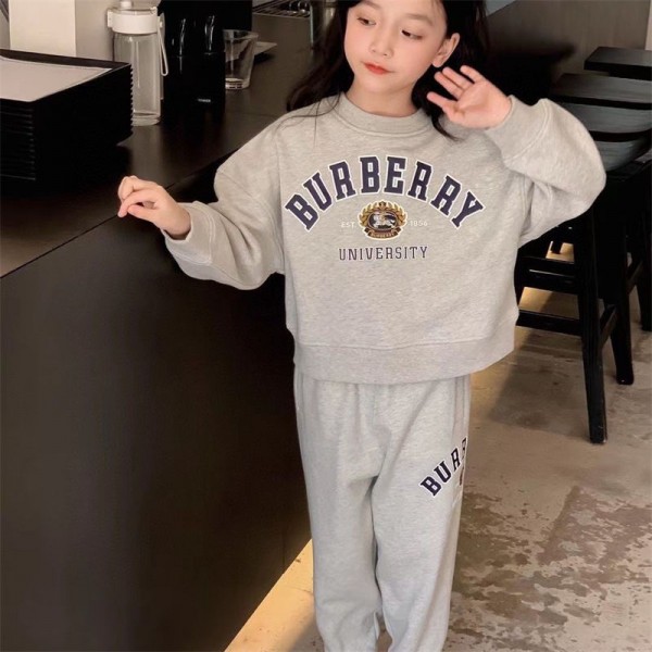 Burberry バーバリーブランドキッズ ジャージ 上下セット 男の子 スウェットシャツ 裏起毛 セットアップ パーカー スウェットパンツ トレーナーウェア ジュニア 春秋 秋冬 長ズボン スポーツウェア 100 - 160cm