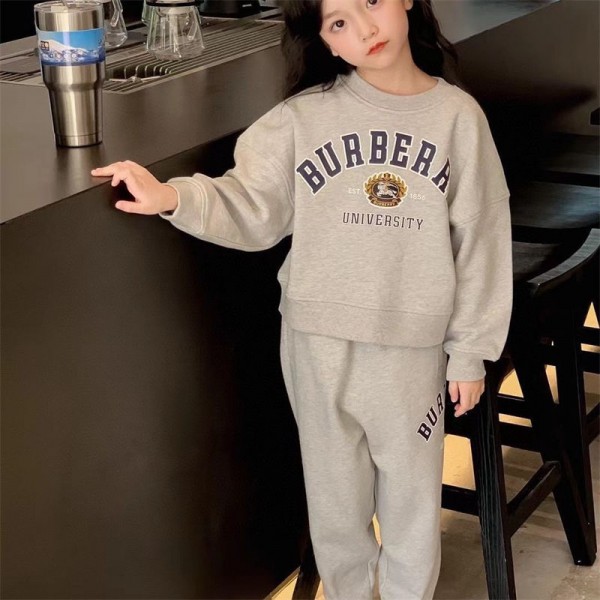 Burberry バーバリーブランドキッズ ジャージ 上下セット 男の子 スウェットシャツ 裏起毛 セットアップ パーカー スウェットパンツ トレーナーウェア ジュニア 春秋 秋冬 長ズボン スポーツウェア 100 - 160cm