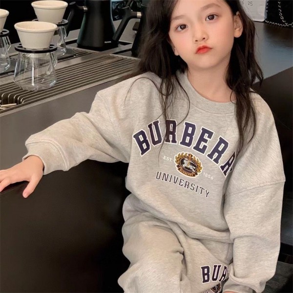 Burberry バーバリーブランドキッズ ジャージ 上下セット 男の子 スウェットシャツ 裏起毛 セットアップ パーカー スウェットパンツ トレーナーウェア ジュニア 春秋 秋冬 長ズボン スポーツウェア 100 - 160cm