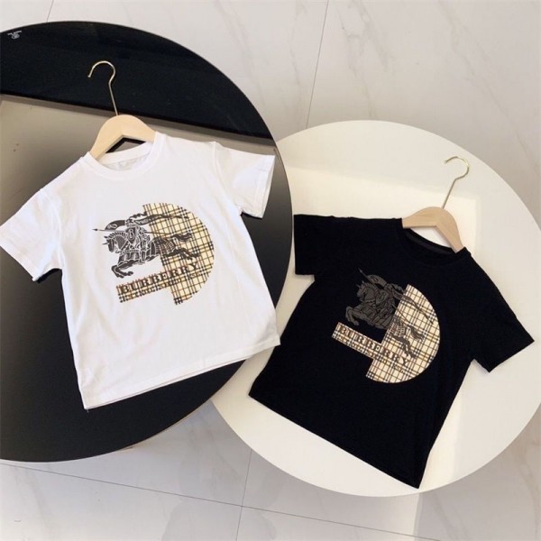 Burberry バーバリーブランド子供tシャツ高品質韓国 パチモンキッズ用 tシャツブランド 服 コピー 激安屋Tシャツカットソー 男女兼用100 - 160cm