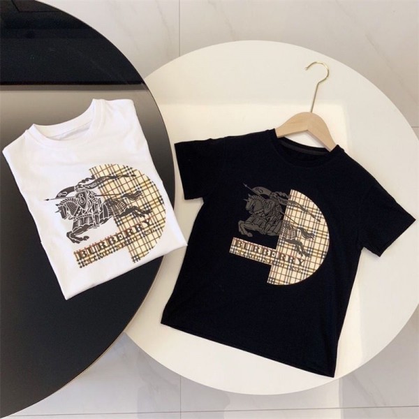 Burberry バーバリーブランド子供tシャツ高品質韓国 パチモンキッズ用 tシャツブランド 服 コピー 激安屋Tシャツカットソー 男女兼用100 - 160cm