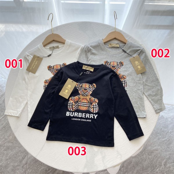 Burberry バーバリーハイブランドボーイズ 長袖 Tシャツ 子供服トップス キッズ上着 プリント柄 通学 通園 部屋着 ジュニア 綿 インナー 肌着 上着 普段着 カジュアル ゆったり 90¬160cm