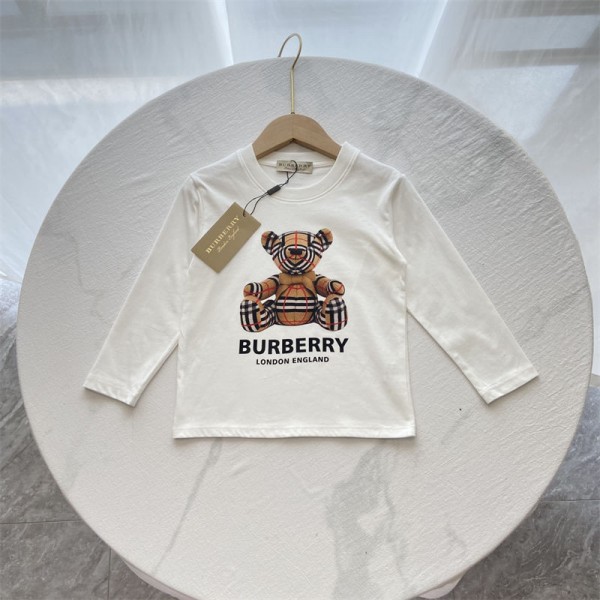 Burberry バーバリーハイブランドボーイズ 長袖 Tシャツ 子供服トップス キッズ上着 プリント柄 通学 通園 部屋着 ジュニア 綿 インナー 肌着 上着 普段着 カジュアル ゆったり 90¬160cm