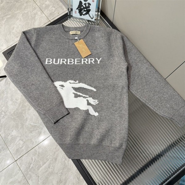 Burberry バーバリーブランドセーター 冬服 メンズ ニット 高品質 L - 4XL クルーネック 長袖 メンズセーター ユニセックス ストレッチ ニットセーター カジュアル ソフト 大きいサイズ 秋服 冬服