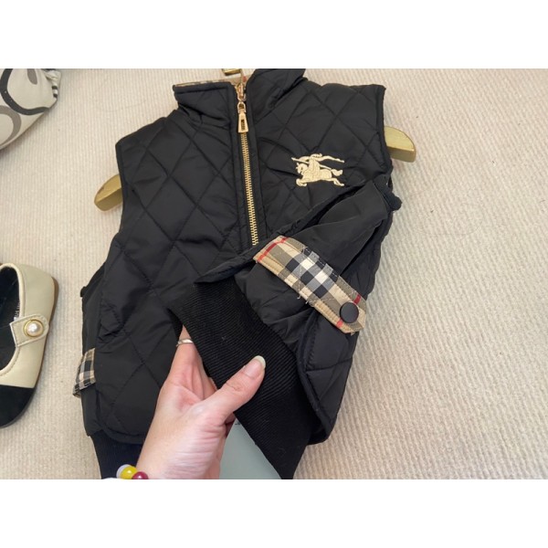 Burberry バーバリーブランド中綿ベスト キッズ 男の子 女の子 袖なし チョッキ ダウンベスト リバーシブル 90¬140cm 子供服 ジャケット ノースリーブ 防寒 スクール 通園通学 秋冬 暖かい ジュニア