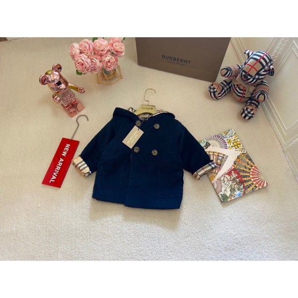 Burberry バーバリーブランドベビー秋冬子供服 ロングコート キッズ 女の子 厚手 中綿コート 長袖 厚手 コート ベビー 73-80-90-100cm ジュニア服 ロングコート 女児 防寒保温 秋冬ロングコート女児