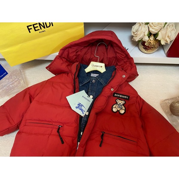 Burberry バーバリーハイブランド キッズ ダウンジャケット 中綿コート 厚手 中綿入り 冬 男の子 子供 新年お祝い アウター フード付き スタンドカラー フルジップ 厚手 ガールズ ジャンパー パーカー 110-170cm