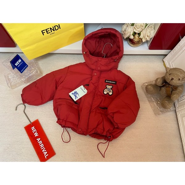 Burberry バーバリーハイブランド キッズ ダウンジャケット 中綿コート 厚手 中綿入り 冬 男の子 子供 新年お祝い アウター フード付き スタンドカラー フルジップ 厚手 ガールズ ジャンパー パーカー 110-170cm
