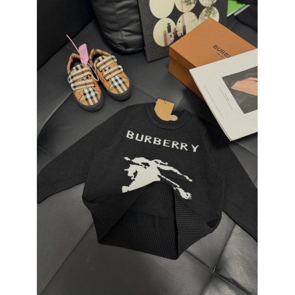 Burberry バーバリーブランド子供 セーター 男の子 黒い ベビー服 女の子 90¬150cm 長袖 厚手 防寒 かわいい キッズニット プルオーバー 韓国 シンプル トップス 伸縮性 柔らかい カジュアル キッズ ジャンパー 普段着 通園 通学 お出かけ 子供服