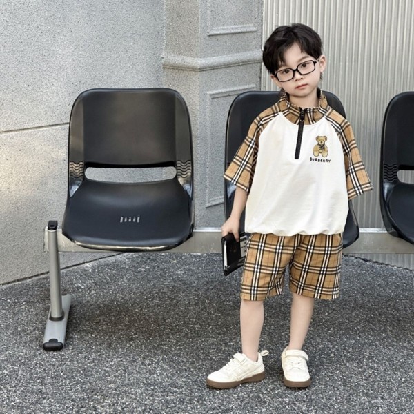 ハイブランドBurberry バーバリー子供tシャツ夏 ガールズワンピース ベビー服 ブランドボーイズ半袖tシャツショートパンツ 短袖tシャツ ユニセック ブランド100-160cm