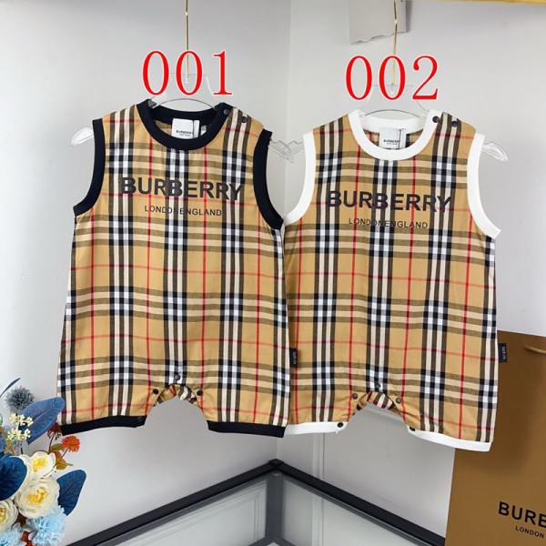 バーバリーブランドBurberry ベビー服 女の子 ロンパース カバーオール 赤ちゃん服 薄手 柔らかい ノースリーブ 新生児服 外出着 夏服 73¬100cm