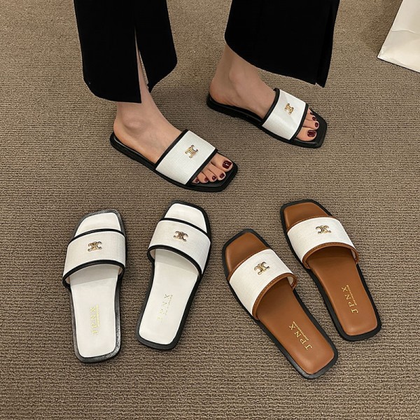 CELINE スリッパ セリーヌ サンダル 女性向け ビーサン ミュール  室内履き ルームシューズ ファッション 室内履き 春夏 可愛い カジュアルシューズ 激安 ブランド ミュール  美脚 可愛い