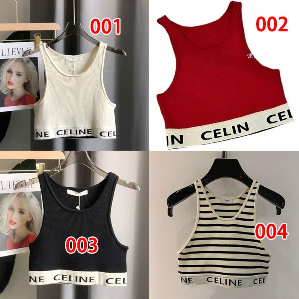 CELINE セリーヌハイブランドタンクトップ レディース ニットノースリーブ インナー ニットトップス ショート丈 キャミソールUネック 薄手 シンプル 快適 痩せ 肌着 下着 重ね着 夏 着痩せ ヨガ 無地