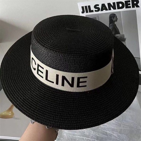 セリーヌ日除け帽子 バケットハット Celine ブランド麦わら帽子 ハット 麦わらハット気質 メンズ レディース ビーチ 紫外線 UVカット 日よけ 速乾 軽薄 通気 アウトドア スポーツ 旅行 写真