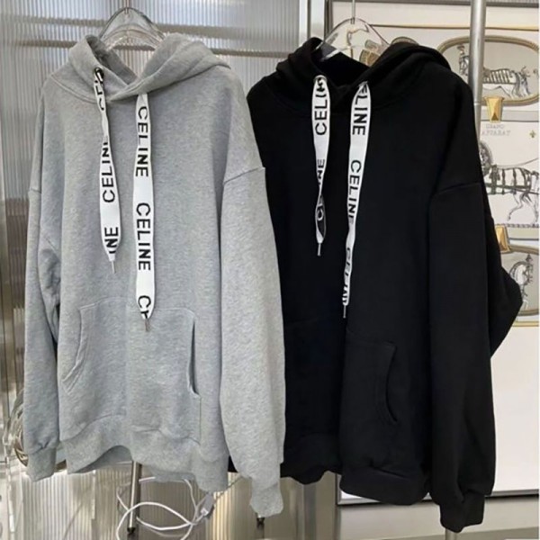 CELINE セリーヌオーバーサイズパーカーブランドレディースメンズプルオーバーブランドハイブランド秋冬服パーカーメンズ 服 コピーS - 3XL