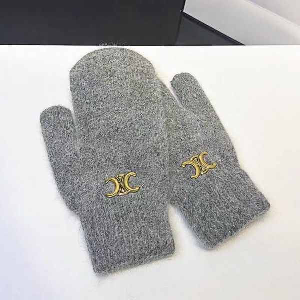 セリーヌブランドグローブ 防寒手袋 Celine 防寒グローブ ニット 毛糸 無地 おしゃれ 人気 秋冬用 防寒 通勤 運動 メンズ レディース 男女兼用 ニット手袋