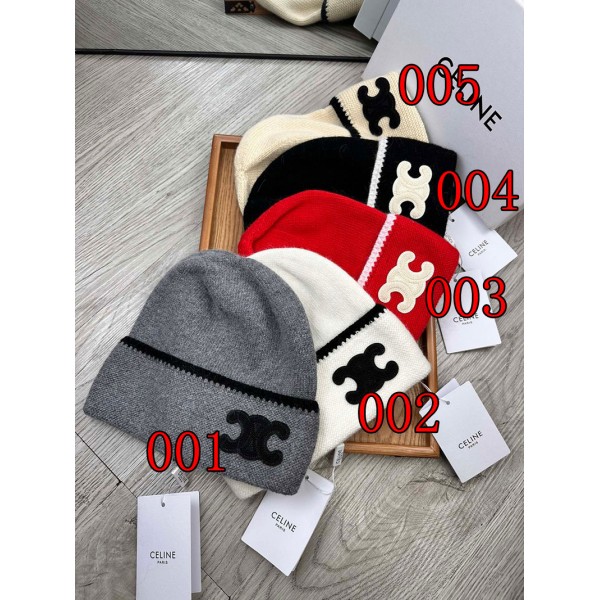 CELINE セリーヌハイブランド ニット帽 レディース ビーニー 厚手 リブ編み ニット帽子メンズ 兼用 フリーサイズ 良質素材 高伸縮 軽量 ニットキャップ 気質 おしゃれ かわいい