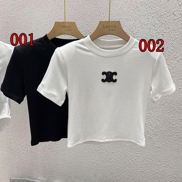 CELINE セリーヌブランドTシャツ キッズ 女の子 半袖 韓国 お洒落 ティーシャツ ガールズ 90-160cm 上着 カットソー 通気性 薄手 快適 てぃーシャツ 女児 無地 クルーネック カジュアル 子供服 トップス