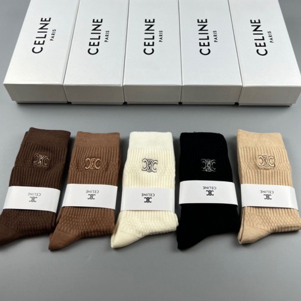 CELINE セリーヌハイブランド ソックス 綿製ブランド ストッキング 大人気ブランドミドルソックス 高品質浅口ソックス 女の子好き 韓国
