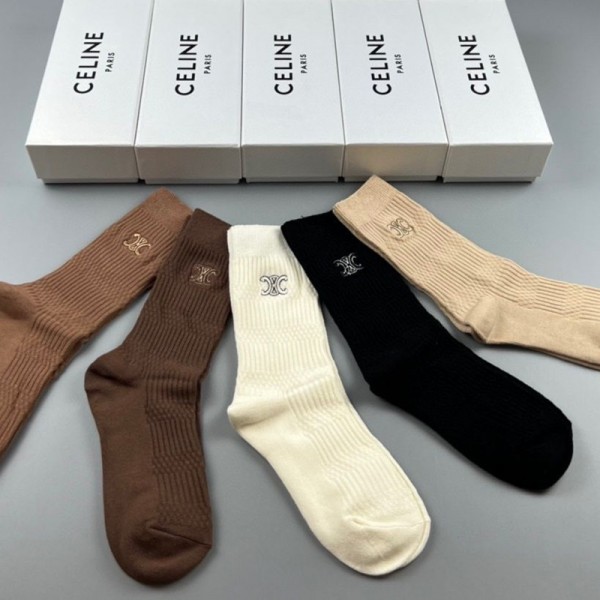 CELINE セリーヌハイブランド ソックス 綿製ブランド ストッキング 大人気ブランドミドルソックス 高品質浅口ソックス 女の子好き 韓国