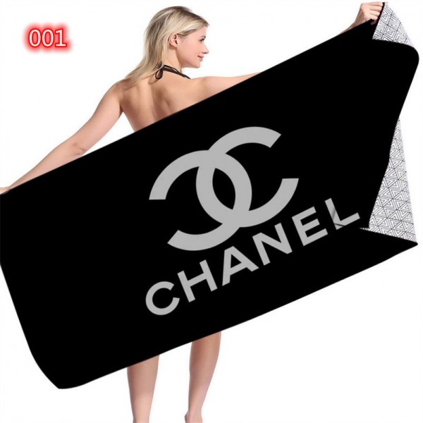 ブランド CHANEL ビーチタオル 150x75cm グッチスイムタオル 超吸水 速乾 シャネル スポーツタオル 柔らかい 軽量 大判 持ち運びやすい ヘアタオル 海水浴 プール ホテル 旅行用タオル 温泉