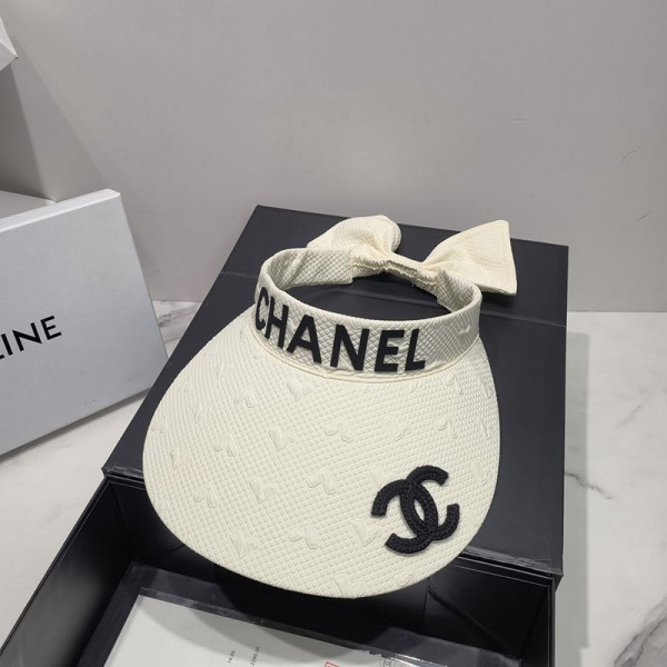 ブランド シャネル 日よけ帽子 シェルハット CHANEL レディースバイザー帽子 uvカット 防晒帽 日焼け防止 キャスケット 小顔効果 春夏 女優帽子 リボン 可愛い