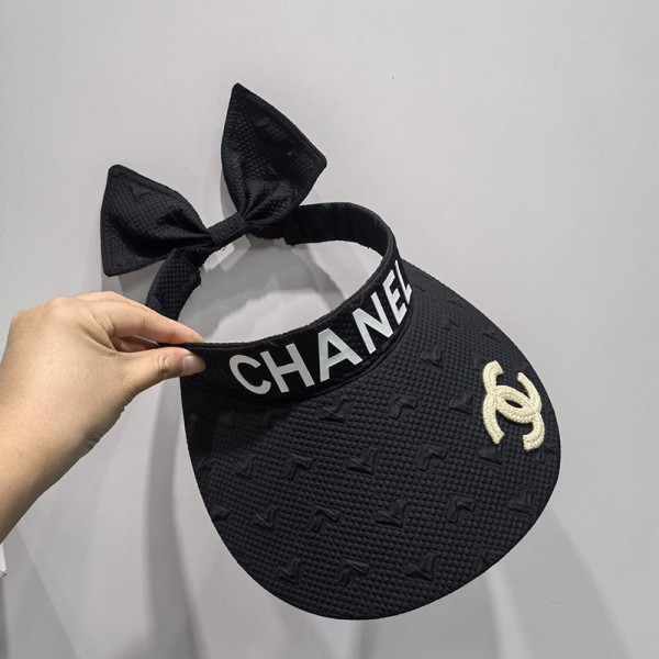 ブランド シャネル 日よけ帽子 シェルハット CHANEL レディースバイザー帽子 uvカット 防晒帽 日焼け防止 キャスケット 小顔効果 春夏 女優帽子 リボン 可愛い