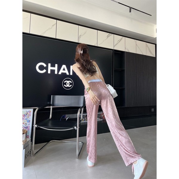 シャネル ズボン 夏 涼しい 薄い パンツ 質感 女性 ワイドパンツ chanel ブランド レディース ハイウエスト 涼しい 春夏秋 S-L 体型カバー カジュアル 着心地