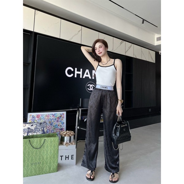 シャネル ズボン 夏 涼しい 薄い パンツ 質感 女性 ワイドパンツ chanel ブランド レディース ハイウエスト 涼しい 春夏秋 S-L 体型カバー カジュアル 着心地