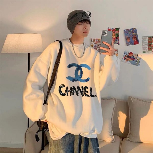 ブランド Chanel パーカー 流行り長袖 Tシャツ プルオーバー シャネル スウェットシャツ 高品質 精緻な工芸 トレーナー ファッション 男女兼用  カジュアル トレーナー 個性 春秋服 大きいサイズ