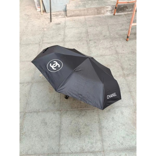 シャネル ハイブランド 傘 ファッション 雨傘 高品質 ブラック 日焼け止め CHANEL 日傘 折りたたみ雨傘 晴雨兼用  おしゃれ 耐久性 防風 