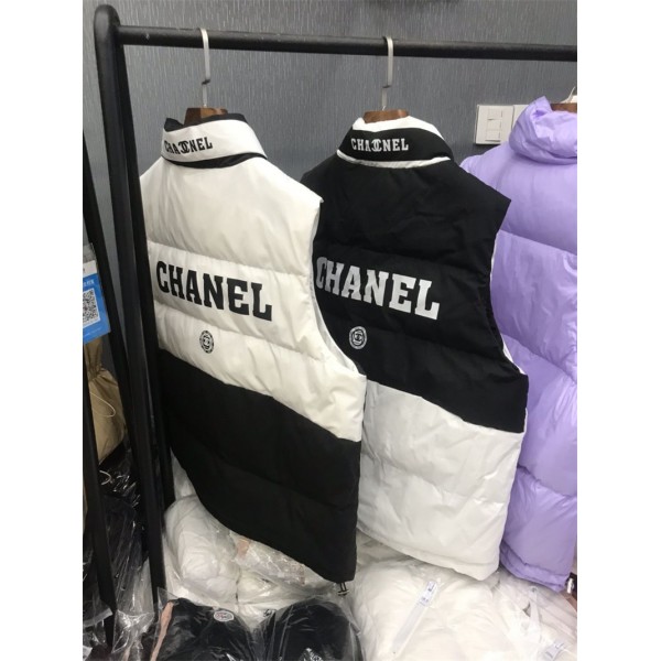 シャネル ダウンベスト メンズ ハイブランド ダウンジャケット CHANEL ダウンコート ワンサイズ 立ち襟 暖かジャケット おしゃれ 高品質 シンプル レディース 男女兼用 カジュアル 防寒