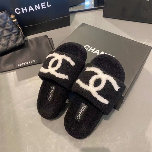 <高品質>CHANEL ブランド スリッパ ルームシューズ シャネル 秋冬用スリッパ ボアサンダル 可愛いデザイン 防寒 暖かい 北欧 おしゃれなスリッパ ボアスリッパ あったかスリッパ 室内履き 室外履き 軽量 洗える 滑り止め 防水底 静音 男女兼用