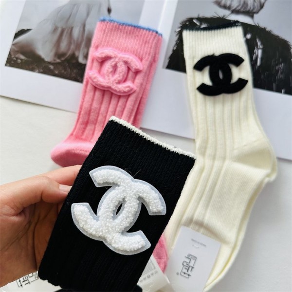 Chanel シャネルハイブランド ソックス 綿製コットン 靴下 メンズ 通気性浅口ソックス 女の子好き 韓国ブランドソックス 男女兼用 ファッション