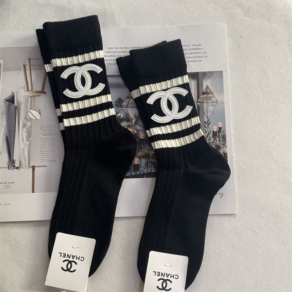 Chanel シャネルハイブランド ソックス 綿製コットン 靴下 メンズ 通気性上質な コットン ソックス くつしたブランドソックス 男女兼用 ファッション