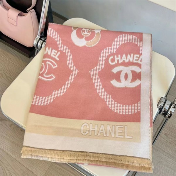 Chanel シャネルメンズ 大判ショール 暖かいブランドパロディ ストール 激安ファッション ふさ飾り 男女兼用 ギフト肌に優しい ブランドショール