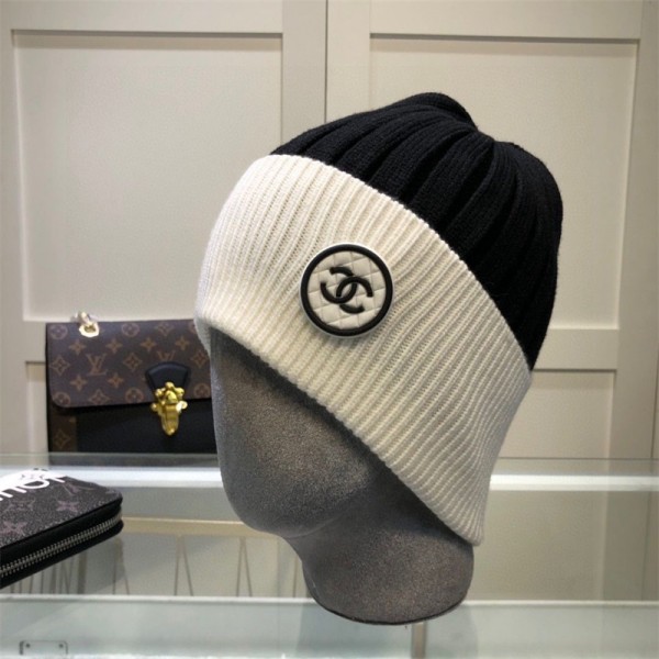 CHANEL シャネル ニット帽子 冬 ハットキャップ 日焼け止め 帽子ハット小顔効果