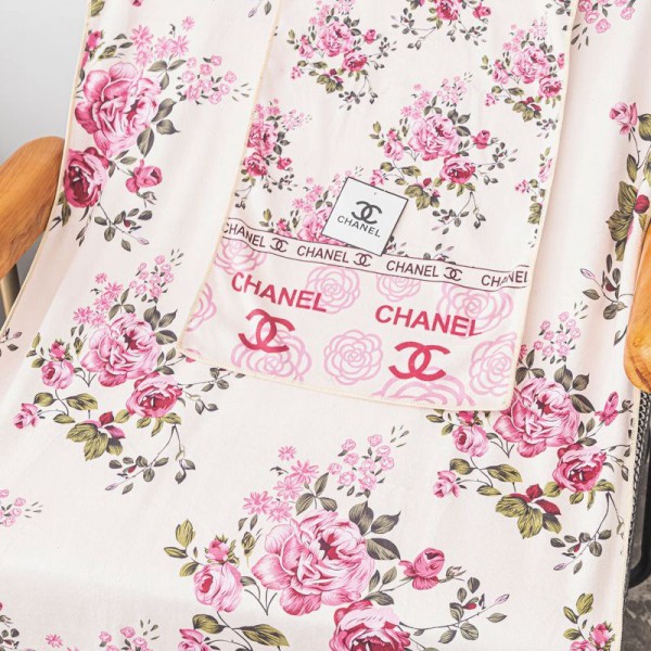 Chanel シャネル人気 ビーチタオル軽量ブランドヘアドライタオル ハンドタオル 耐洗濯ハイブランドシャワータオル 大幅 吸水タオルタオルブランド 人気 女性