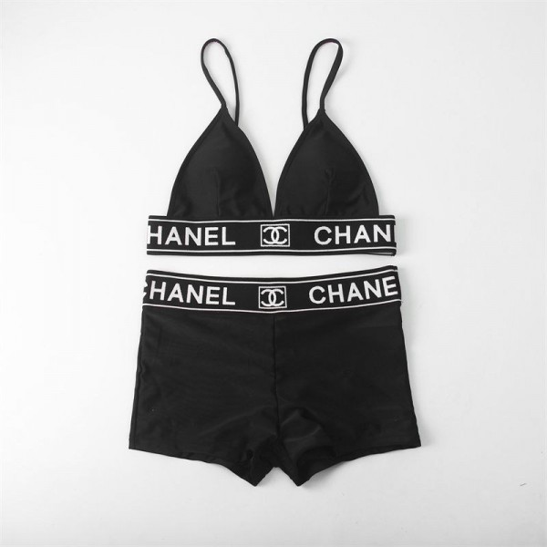 CHANEL シャネル ブランド レディース 水着 水泳服 ビキニ 2点 セット 四角式 大人っぽい ファッション おしゃれ ホルターネック かわいい 高品質