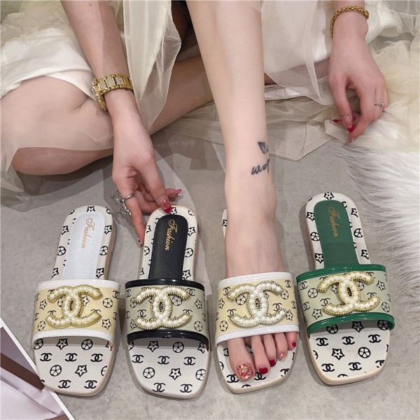Chanel シャネルハイブランド スリッパ ビーチサンダル女性向けビーサン ミュール サボ ママシューズファッション室内履き春夏 ルームシューズ レディース ブランド 36~41