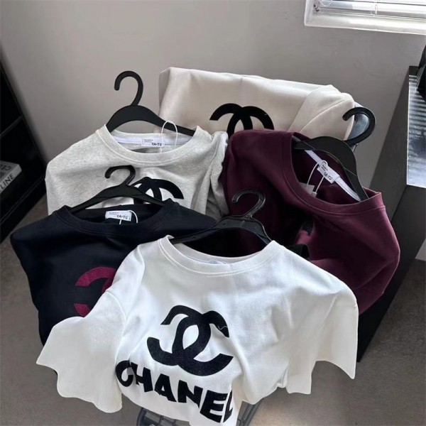 Chanel シャネル ブランドtシャツカットソー コピー夏tシャツブランドかわいいブランドtシャツ上着カジュアル韓国 パチモン tシャツ