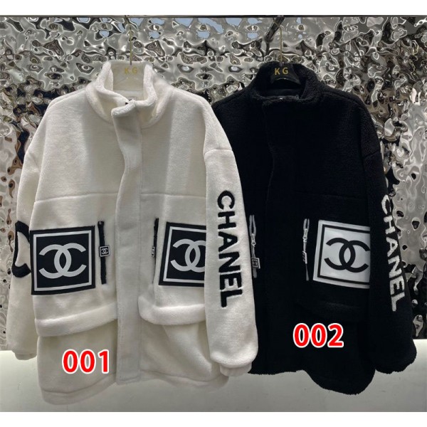 Chanel シャネルブランドもこもこコート ボアジャケット レディース ドロップショルダー ゆったり 暖かい フリース ボアジャケット 防寒着 秋冬 かわいい 通学 2カラー S-L