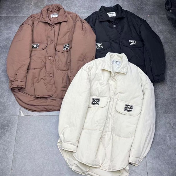 Chanel シャネルブランド キルティングジャケット レディース 中綿 ノーカラーコート アウター 防寒コート ショート丈 人気 暖かい 軽量 無地 棉服 秋冬S- L