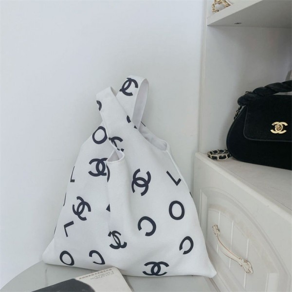 Chanel シャネル ショッピングバッグブランド帆布 トートバッグ キャンバスバッグ 手提げ袋 綿 コットン バッグ 韓国風 ココマーク柄 耐用性