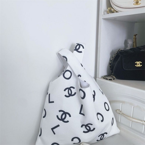 Chanel シャネル ショッピングバッグブランド帆布 トートバッグ キャンバスバッグ 手提げ袋 綿 コットン バッグ 韓国風 ココマーク柄 耐用性