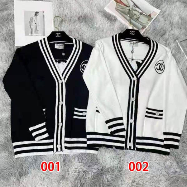 Chanel シャネルハイブランドカーディガン ニット レディース セーター S - XL 体型カバー 上品で女性らしい雰囲気 アウター Vネック トップス ゆったり 前開き 高伸縮 小顔 着痩せ 暖かい 冷房対策 羽織り コート カジュアル オフィス 通勤 日常